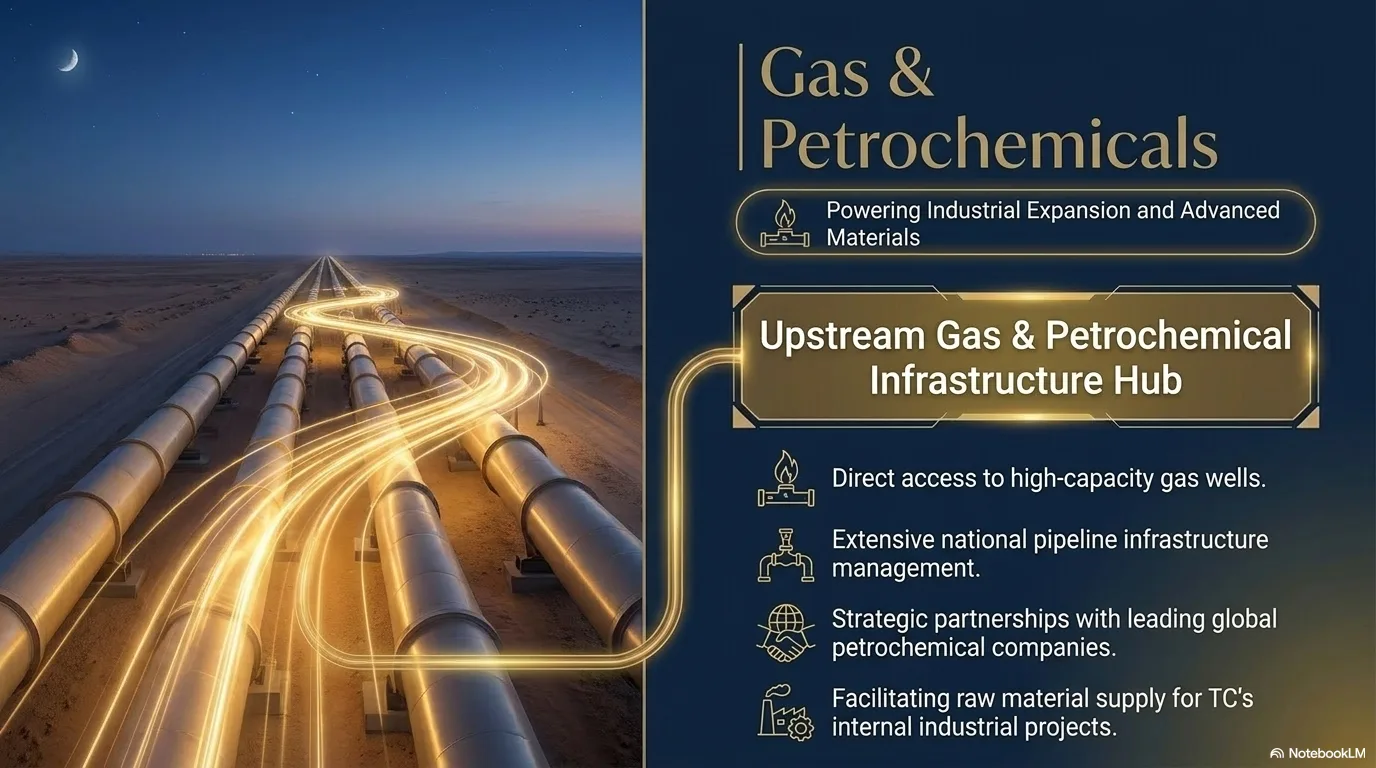 Gas and petrochemicals infrastructure hub.